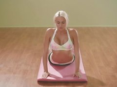 Yoga class of hot babes while all naked