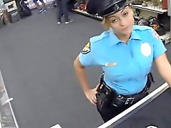 Police officer with big tits gets pounded by horny pawn guy