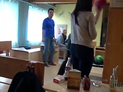 Czech cutie fucked in bowling alley