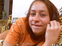 teen babe gets to wank hard on her wet pussy