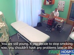 Fake Hospital Petite blonde deepthroats a thick dick before rough fuck