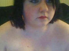 fat BBW college girl teasing and smoking on webcam