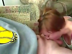 Blowjob from short-haired girl