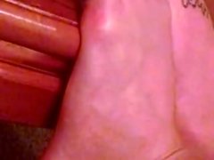 Candid Beautiful Teen Feet watching TV