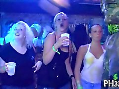 Horny babes leak pussy juices onto the dance floor