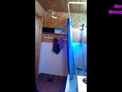 Hidden cam in bathroom spy on wife