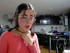 Brunette teen fingering her sweet tight cunt on webcam