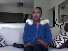 Petite Ebony Newbie Would Do Anything For A Job