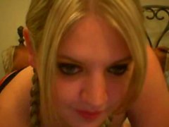 21yo blonde girlfriend masturbates on webcam