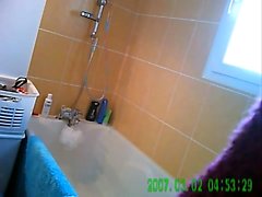 Razing Her Red Muff Hidden Shower Voyeur