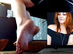 INCREDIBLE Red head PRETTIEST FACE AND FEET EVER no sound