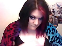 19yo gothic chubby teen showing on webcam