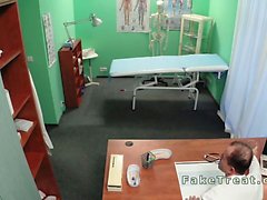 Doctor fucks nurse then patient in his fake hospital