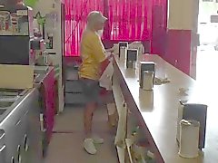 cheating GF fucked in cafe