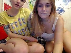 Lesbian teens redhead and blonde on webcam