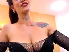 Busty brunette with big boobs rides cock