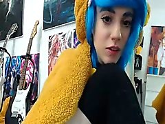 Great Pussy on Blue Haired Teen on Webcam