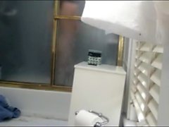 my sexy niece takes a shower in our bathroom