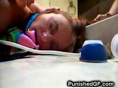 Tied Up Teeny GF Punished and Jizzed!